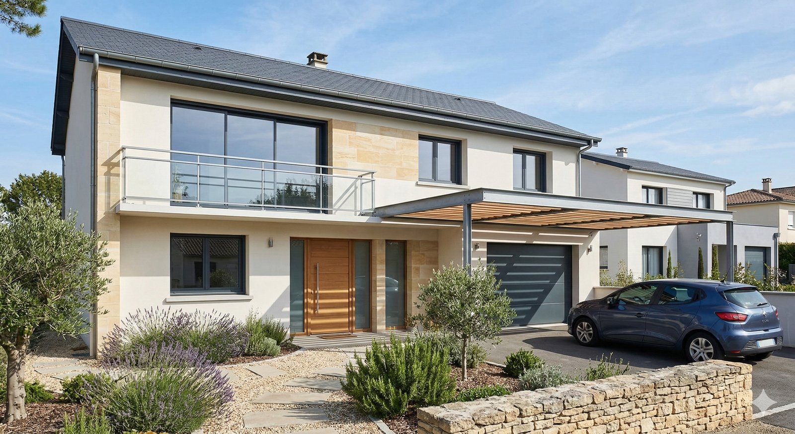 Façade maison rénovée peinture extérieure